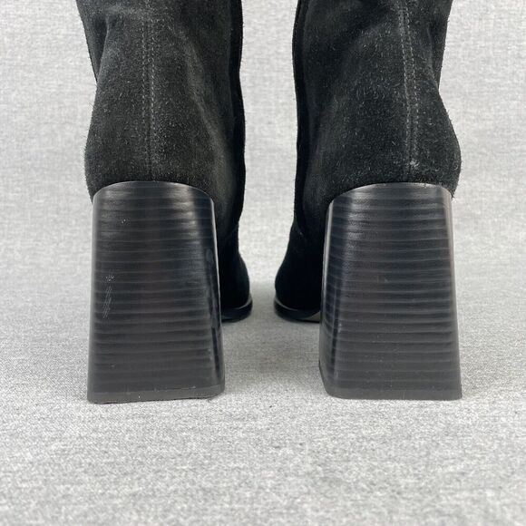 Sam Edelman Ivette Boots Women 9.5 Black Suede Square‎ Toe 90s Mid Calf 90s Y2K - Picture 7 of 16